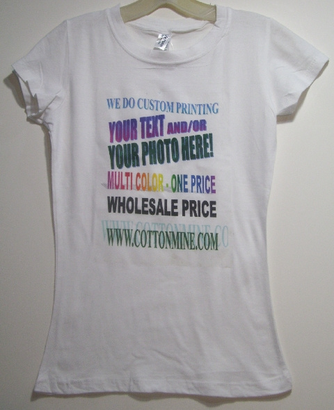 12 White T-Shirts custom printed with your artwork on front